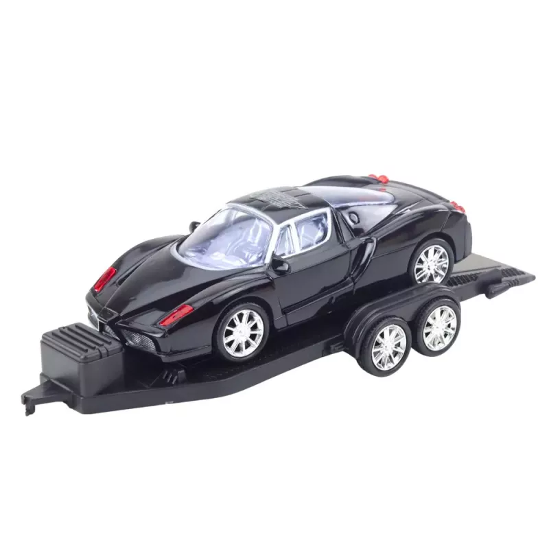 LEAN TOYS Set Off-Road Car Roter Abschleppwagen Schwarzer Sportwagen 59cm