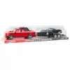 LEAN TOYS Set Off-Road Car Roter Abschleppwagen Schwarzer Sportwagen 59cm