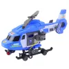 LEAN TOYS Polizeihubschrauber mit Haken, Trage, Lichtern und Geräuschen, Blau, 1:16