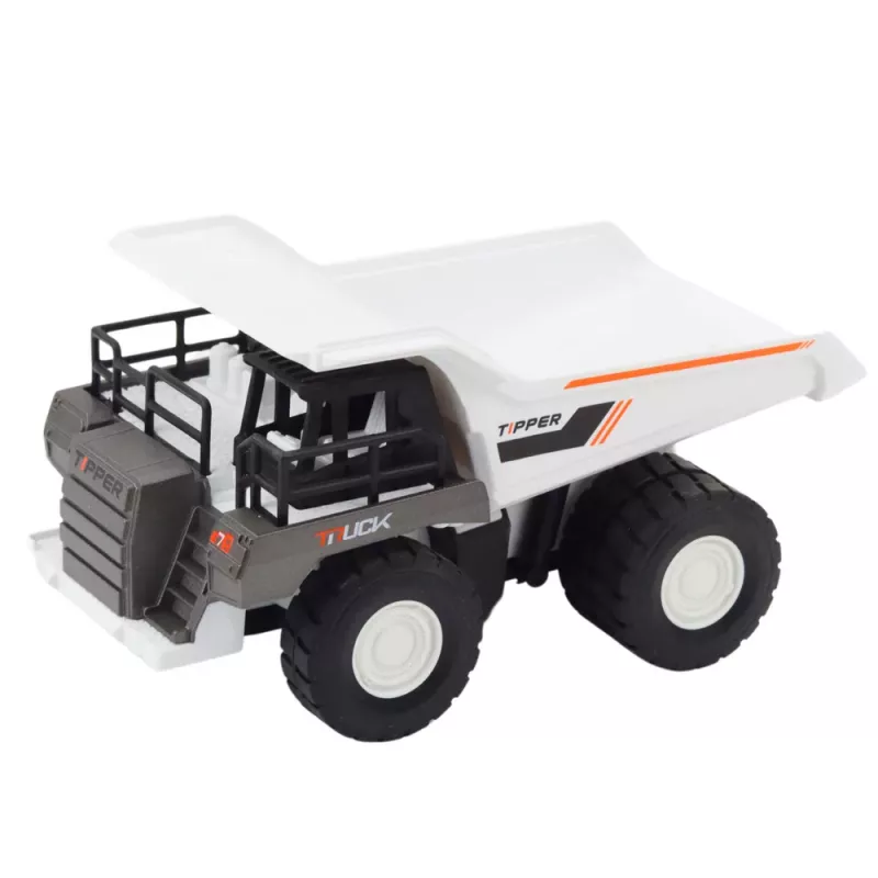 LEAN TOYS Dump Truck Construction Metal Parts Drive White