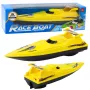 LEAN TOYS Boot Motorboot schwimmende Yacht batteriebetrieben Gelb