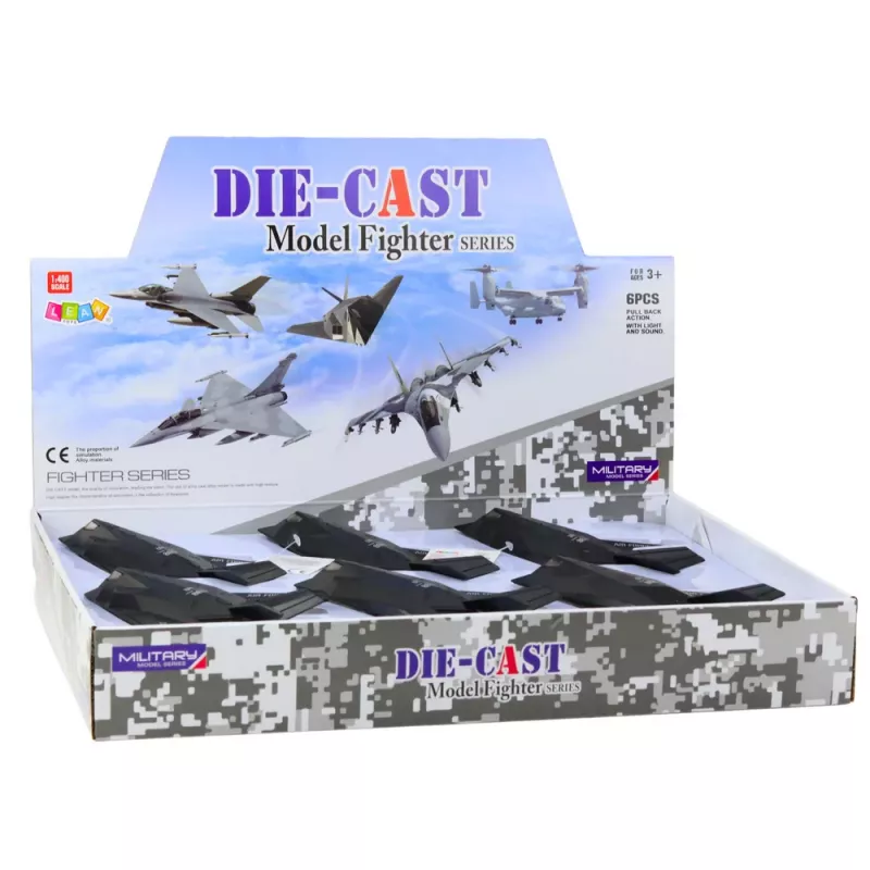 LEAN TOYS Airplane Fighter Military Jet Powered Lights Sounds 1:400