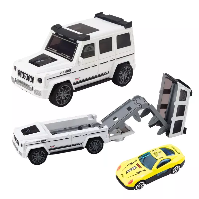 LEAN TOYS Off-Road Car Metal Hidden Car Light Sound White Blue