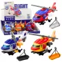 LEAN TOYS Rettungshubschrauber mit Trage, Haken, Seilwinde, Antrieb, Lichtern, Geräuschen, Mix