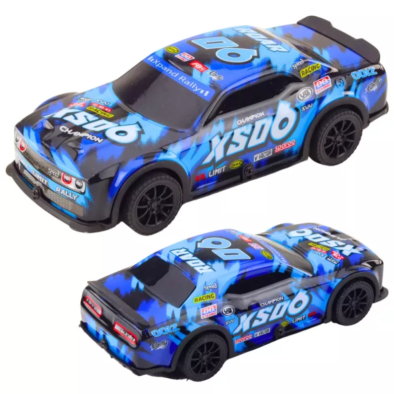 LEAN TOYS XS06 Race Car Drive Lights Sounds Orange Blue