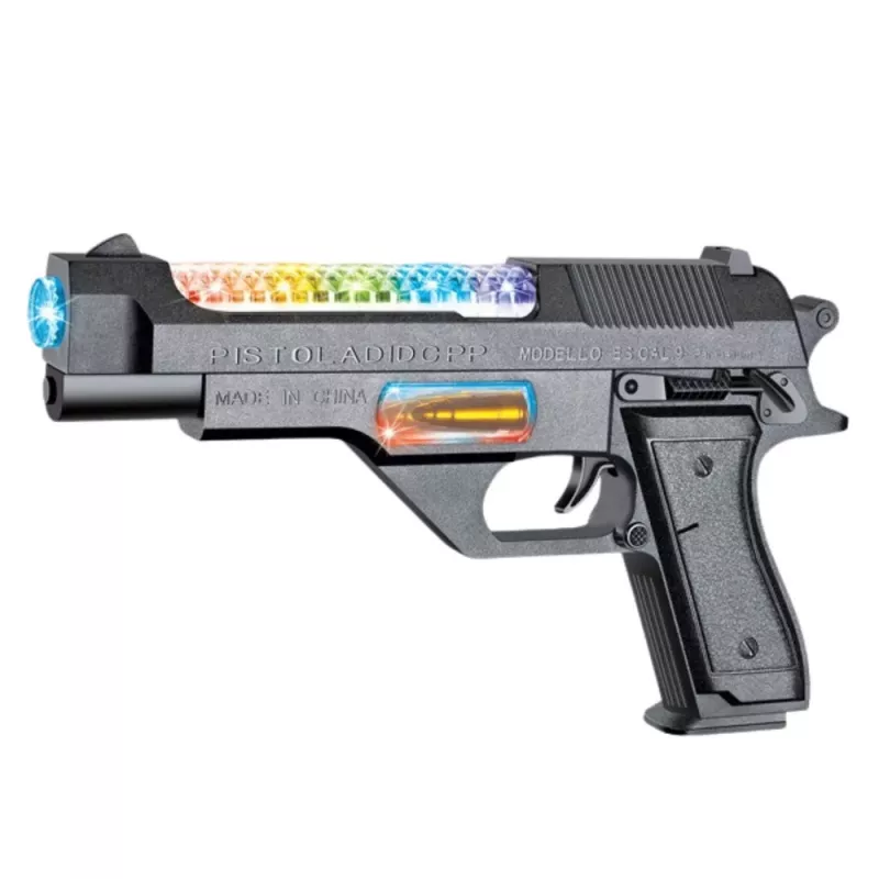 LEAN TOYS Batteriebetriebene Waffe mit bunten Lichtern und Geräuschen 24cm