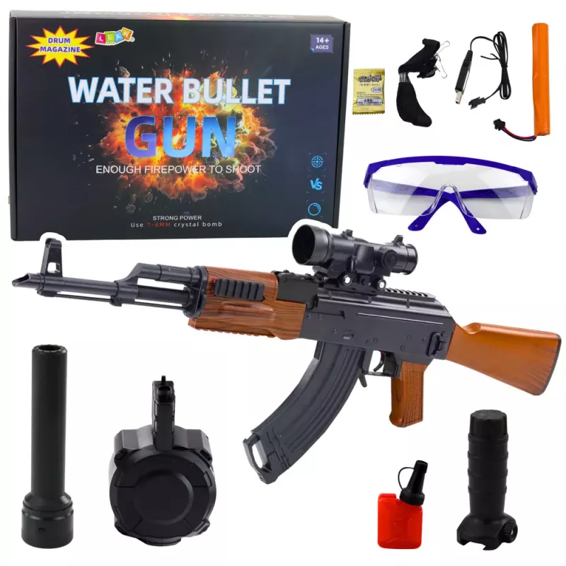 LEAN TOYS AK Rifle For Water Balls Hydrogel Sight Accessories Glasses 96cm