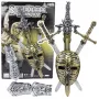LEAN TOYS Ritter-Set mit 3 Schwertern, Maske, Armschützern, realistische Dekorationen