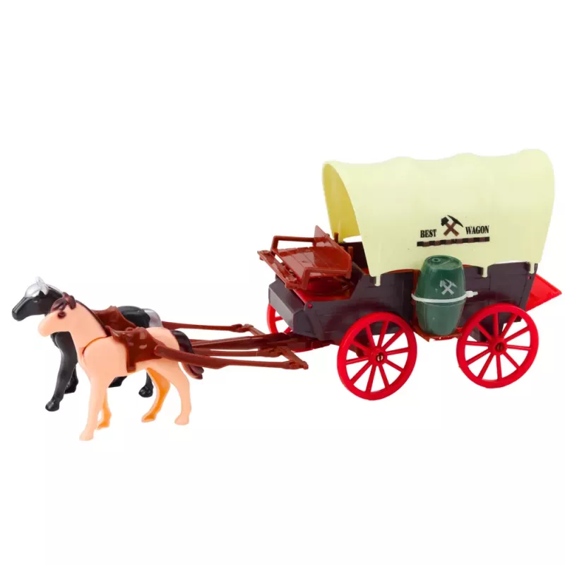 LEAN TOYS Cowboy-Set Figuren Western-Wagen Pferde Cowboy-Palmen