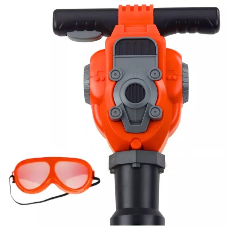 LEAN TOYS Handyman Set Drucklufthammer mit Schutzbrille Orange