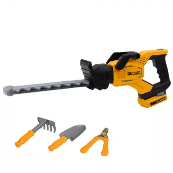 LEAN TOYS Gartenset für Kinder mit elektrischer Schere, Astschere und Schaufel