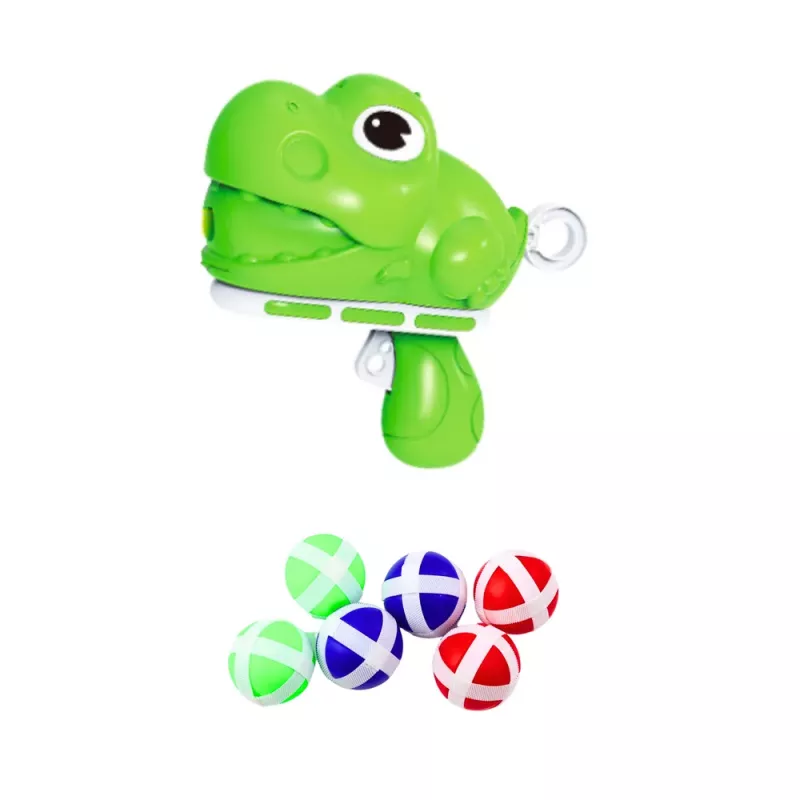 LEAN TOYS Geschicklichkeitsspiel Zielschusspistole Klettbälle Dinosaurier