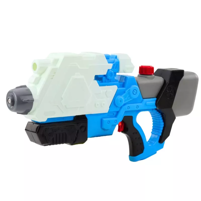 LEAN TOYS Mechanisch gepumpte Wasser-Gewehrpistole Weiß und Blau 650ml