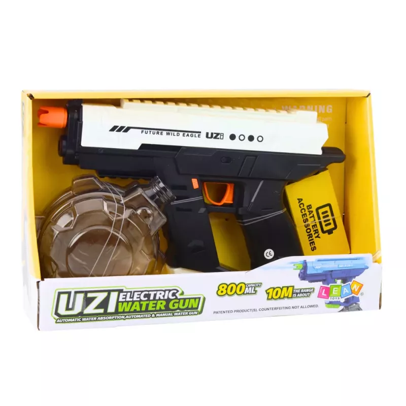 LEAN TOYS Elektrische Wasserpistole Automatisch 10m Schwarz Weiß 800ml