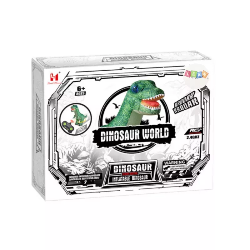 LEAN TOYS Großer aufblasbarer Dinosaurier ferngesteuert RC Grün 130 x 190 cm