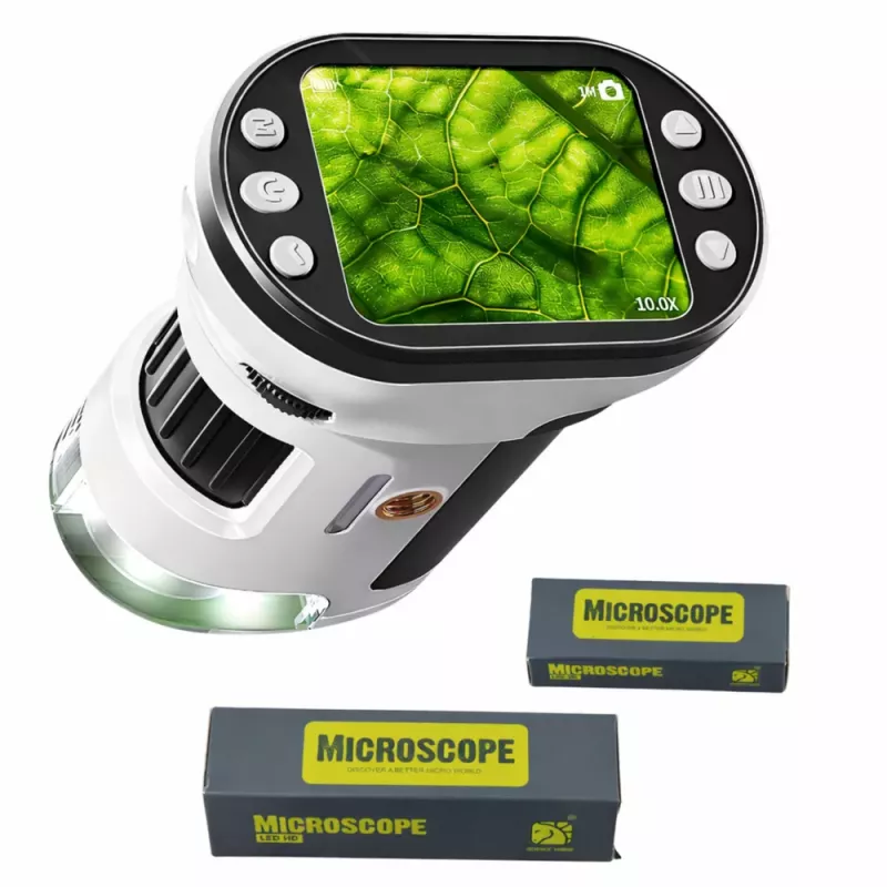 LEAN TOYS Pädagogisches Digitalmikroskop mit Bildschirm, 1000-fach, LED-Video- und Fotofunktion