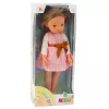 LEAN TOYS Steffi Love Puppe in rosa Kleid mit Schleife, lange braune Haare, 29 cm