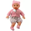 LEAN TOYS Babypuppen-Set mit Pullover, Mütze, Schnuller und Kette, Pink, 40 cm