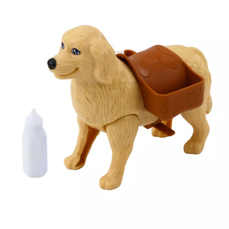 LEAN TOYS Ankiki Mini-Puppe mit Set mit Tasche, Welpen, Knochen