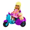 LEAN TOYS Ankiki Mini-Puppe auf Dreirad-Roller mit Hund-Set