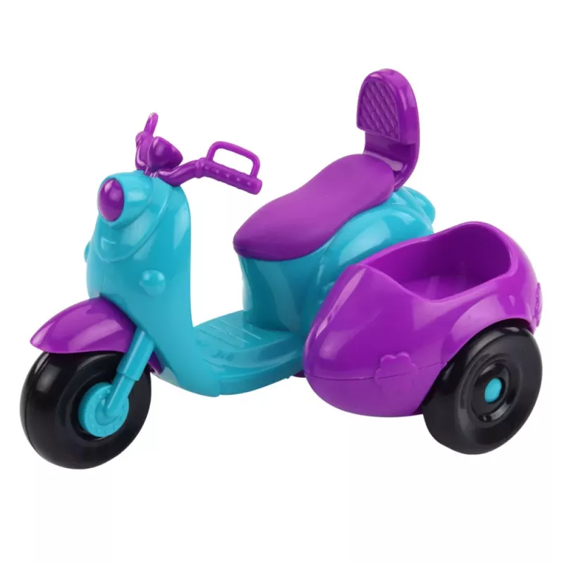 LEAN TOYS Ankiki Mini-Puppe auf Dreirad-Roller mit Hund-Set