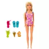 LEAN TOYS Anlily Puppen-Set am Strand Pool Palme Zubehör 8 Teile