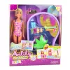 LEAN TOYS Anlily Puppen-Set am Strand Pool Palme Zubehör 8 Teile