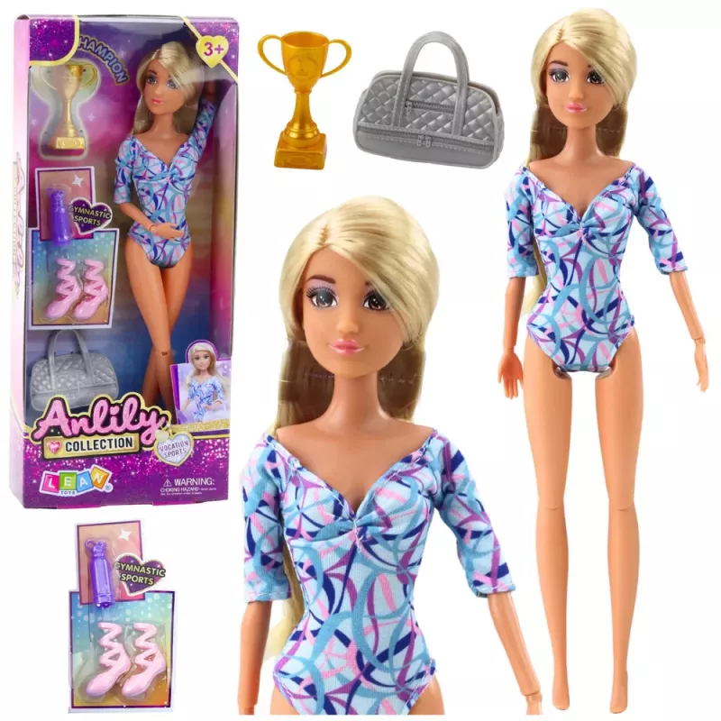 LEAN TOYS Anlily Ballerina Puppe mit beweglichen Gliedmaßen und Zubehör