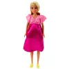 LEAN TOYS Anlily Schwangere Puppe Rosa Satin Kleid Lange Haare