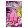 LEAN TOYS Anlily Puppenkleid-Set Schuhe Handtasche Kronen Accessoires 8-teilig