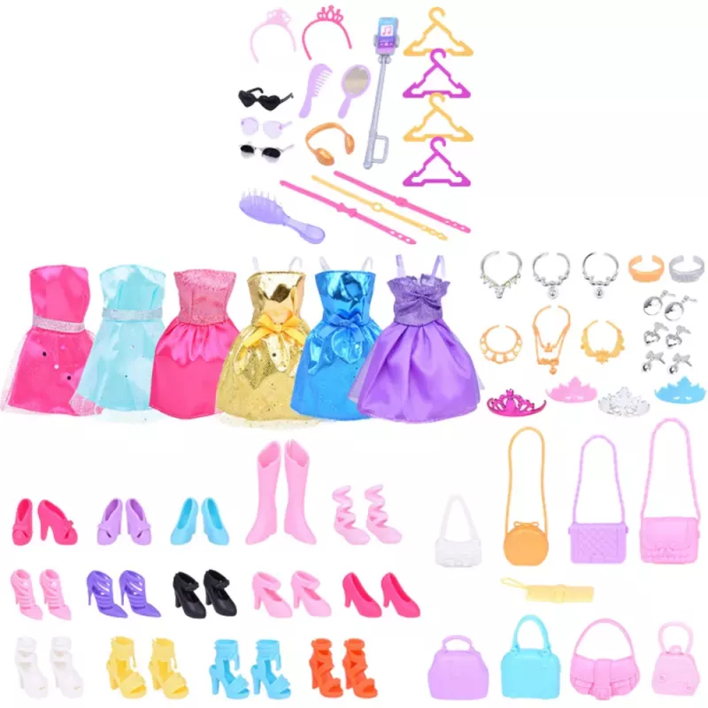 LEAN TOYS Large Fashion Set Anlily Collection Dresses Accessories 65 pcs.