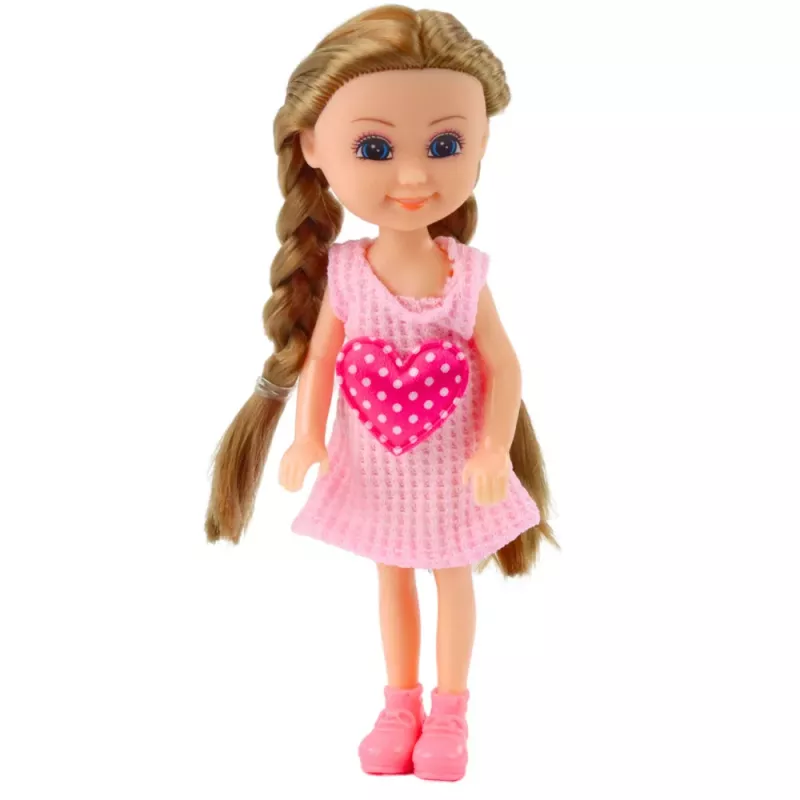 LEAN TOYS Mini-Puppe mit Zubehör Kitty-Kinderwagen Rosa Puppenset