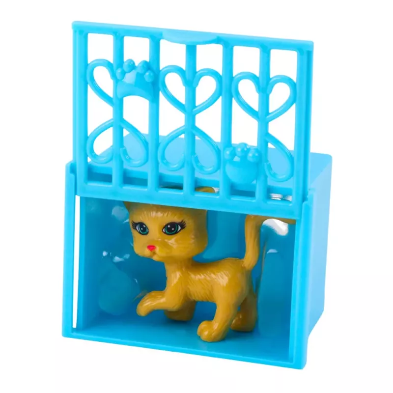 LEAN TOYS Mini-Puppe mit Zubehör Kitty-Kinderwagen Rosa Puppenset