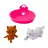 LEAN TOYS Mini-Puppen-Set mit Hund und Katzenbett und Futternapf