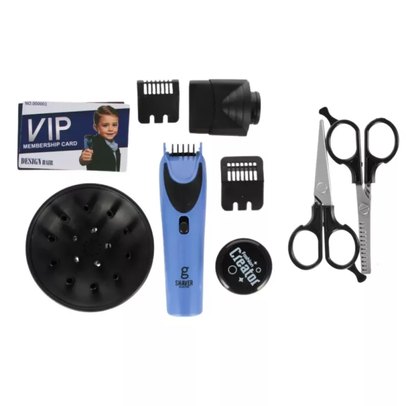 LEAN TOYS Friseurset für Jungen mit Haartrockner, Kämmen und Zubehör