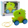LEAN TOYS Baby Dinosaur Pull Toy Sounds Rattle Green
