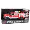 LEAN TOYS Feuerwehrauto mit Wasser, Lichtern und Geräuschen, Weiß Rot 1:12