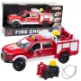LEAN TOYS Feuerwehrauto mit Wasser, Lichtern und Geräuschen, Weiß Rot 1:12