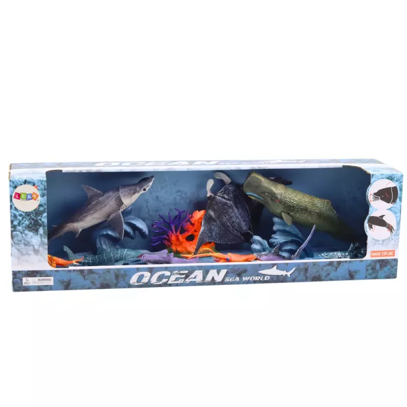 LEAN TOYS Figuren-Set Meerestiere mit beweglichen Elementen Rochen