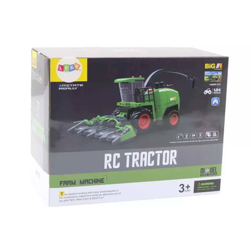 LEAN TOYS landwirtschaftlicher Mähdrescher mit Getreide- und Maisvorsatz, ferngesteuert RC 1:24