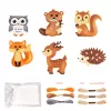 LEAN TOYS Kreativset Stickerei Filz Waldtiere 6 Stück