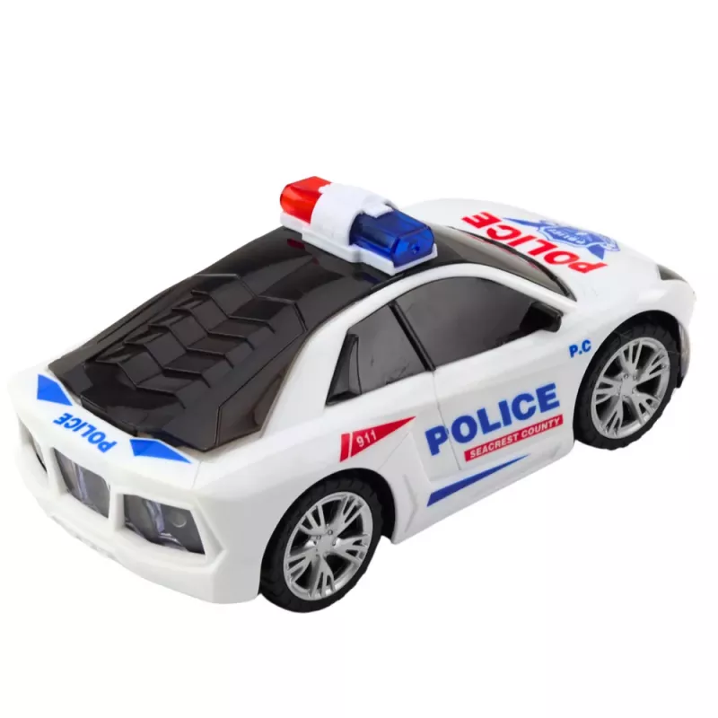 LEAN TOYS Polizeiauto Interaktive Lichter Geräusche Polizeiauto Sport Weiß