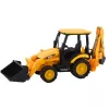 LEAN TOYS Zwei-Eimer-Bagger mobiles Baustellenfahrzeug Gelb