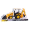 LEAN TOYS Zwei-Eimer-Bagger mobiles Baustellenfahrzeug Gelb