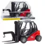 LEAN TOYS Gabelstapler Baustellenfahrzeug mit beweglichen Gabeln Rot