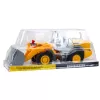 LEAN TOYS Bagger Baustellenfahrzeug Großer beweglicher Löffel Grau-Gelb