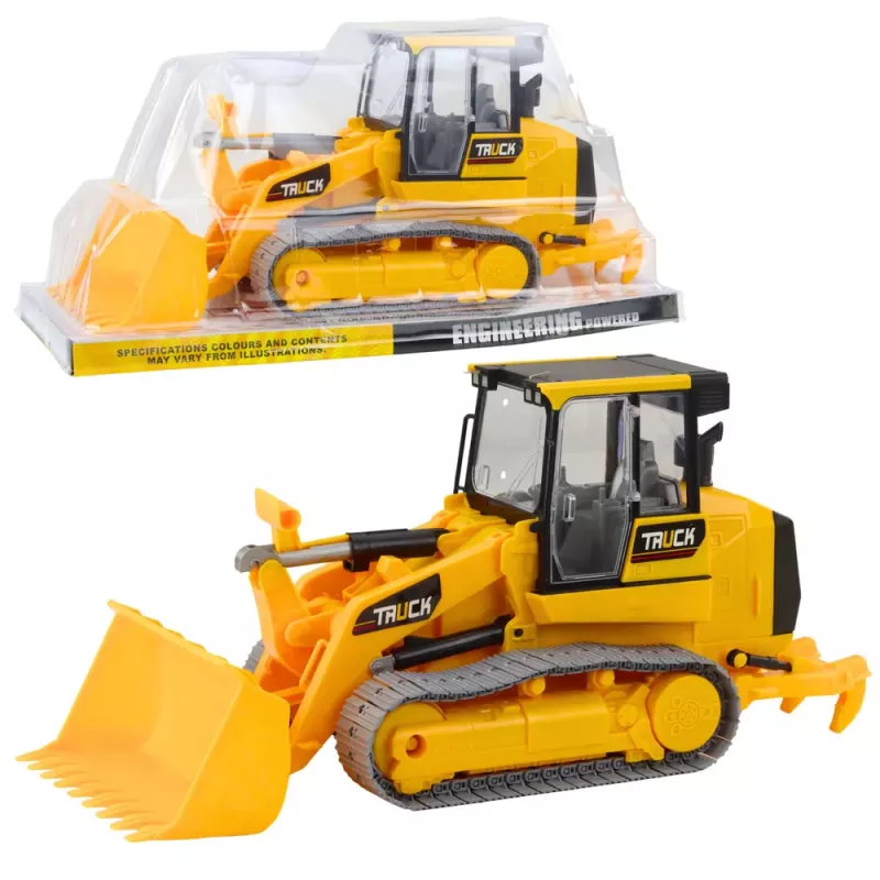 LEAN TOYS Crawler Bulldozer Construction Vehicle Movable Bucket Yellow