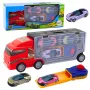 LEAN TOYS Truck mit Garage und Auto-Launcher 3-teilig Rot