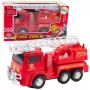 LEAN TOYS Feuerwehrauto mit ausziehbarer Leiter, Licht und Sound