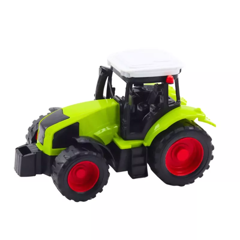 LEAN TOYS Set Landwirtschaftlicher Traktor mit Anhänger und Ballenpresse